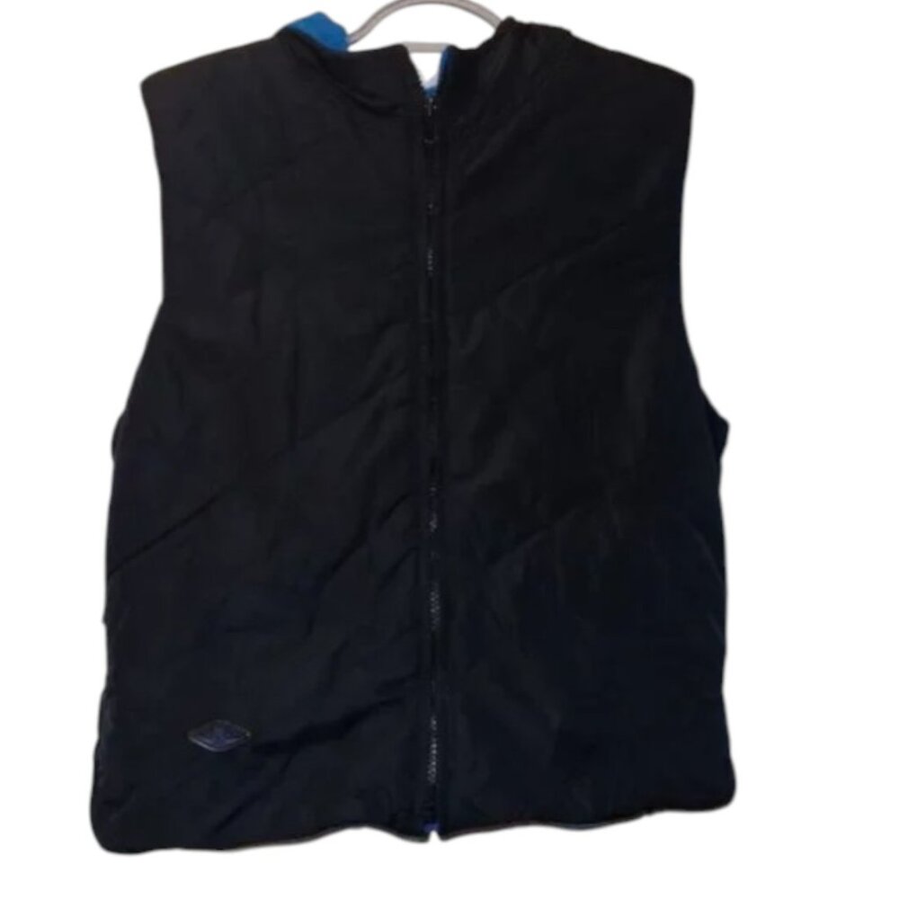 Ralph Lauren Ski 1967 Quilted Puffer Hooded Vest Fleece Lined Black M Tartan Tag